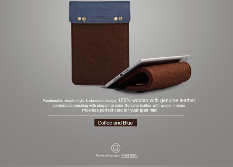 Wool Felt Sleeve iPad Mini hoes (8 inch Tablet)