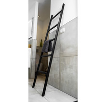 Badkamer ladder eikenhout zwart gelakt