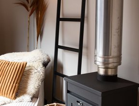 Decoratie ladder zwart eiken