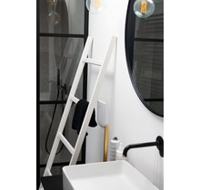 Badkamer ladder eikenhout puur wit gelakt