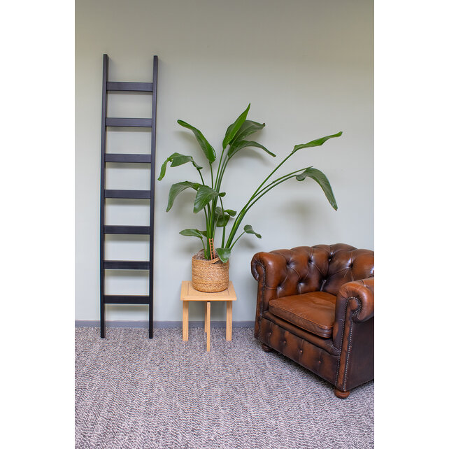 Enkele beuken houten ladder (zwart)