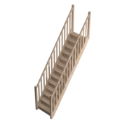 Tradi Eco trap recht eikenhout met leuning - 80 cm Bouwpakket