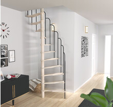 Saturne vaste ruimtebesparende Saturne trap 60x120 cm/70x140 cm breed - zwart