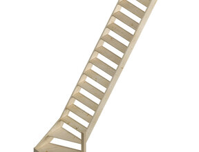 Cottage Medium vaste trap kwartslag breed vuren - 70 cm