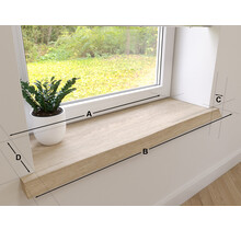 Maatwerk boomstam vensterbank met oortjes