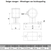 Bevestigingsvoet los Stalen