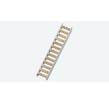 Helsinki rechte en brede trap eikenhout