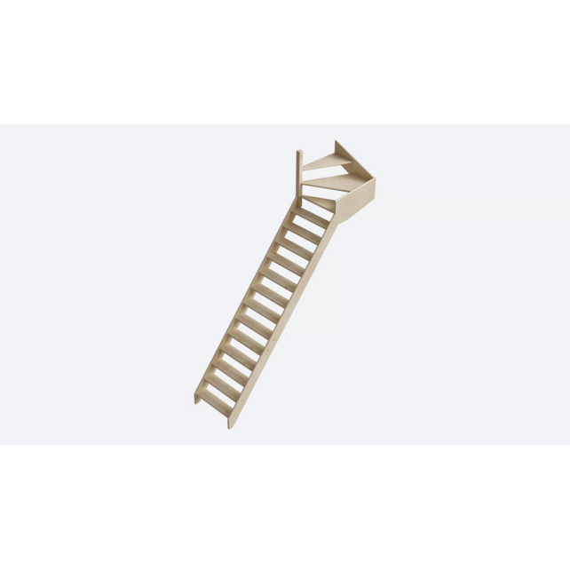 Cottage Large vaste trap kwartslag extra breed vuren - 80 cm breed