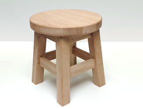 Houten krukje (eikenhout)