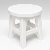 Houten krukje (eikenhout) - wit gelakt