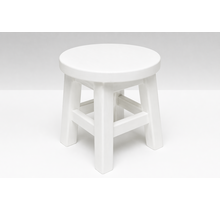 Houten krukje (eikenhout) - wit gelakt