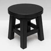 Houten krukje (eikenhout) - zwart