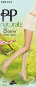 Pretty Polly 8D. "Naturals" summer Kneehighs (2 pair)