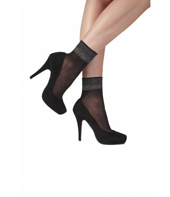 Sheer Luxury Welt Anklet (sokje) with Lurex Top