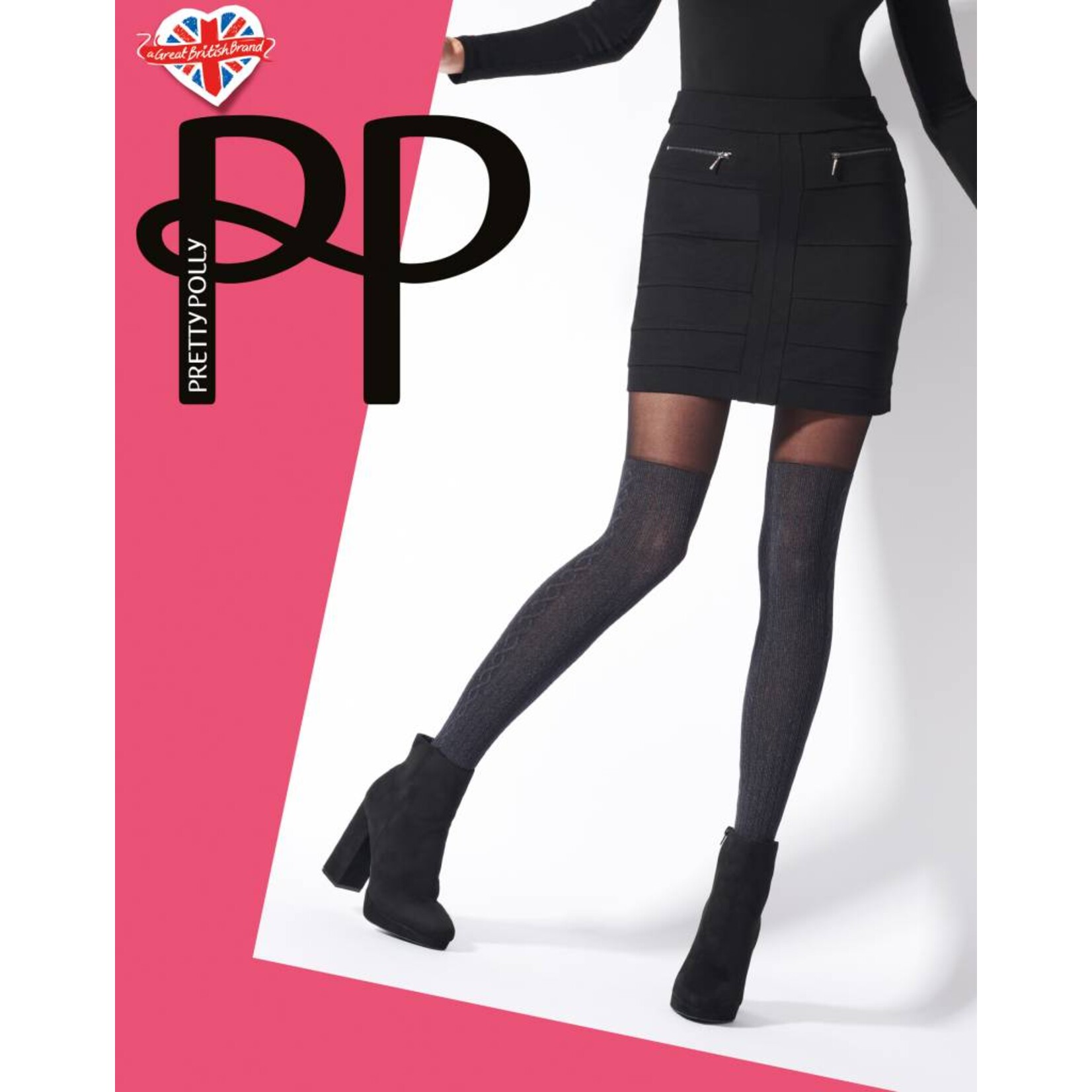 Pretty Polly   Marl OTK Cable Sock Panty