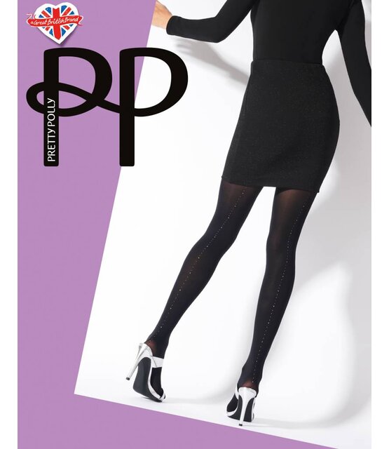 Zwarte Printed naad  panty Zwarte Printed naad  panty