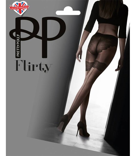 "Flirty" Tights with Seams and Body detail  - Black - One Size