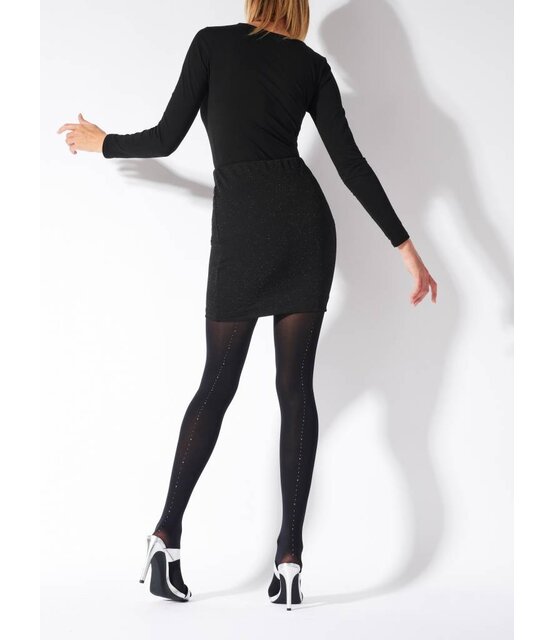 Zwarte Printed naad  panty Zwarte Printed naad  panty