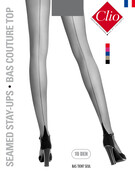 Clio 10D Glans Naad Hold Ups met Pendelhiel Clio 10D Glans Naad Hold Ups met Pendelhiel