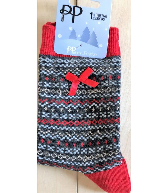 Pretty Polly Kerst Fairisle dames sokjes