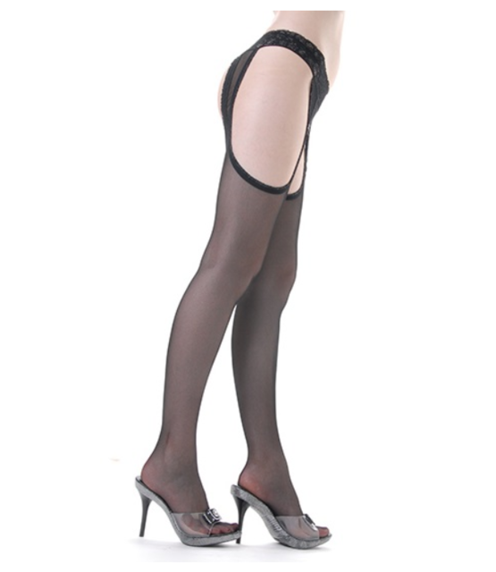 Clio Finemesh Open kruis panty met naad