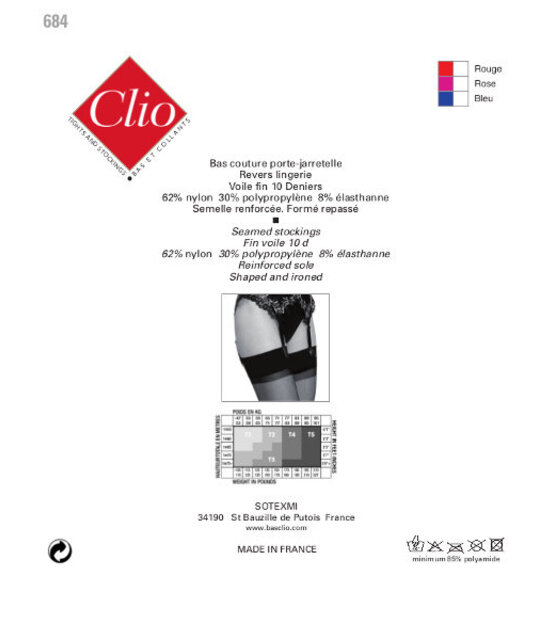 Clio Zwarte 10 Denier Jarretelkousen Met Naad Clio Zwarte 10 Denier Jarretelkousen Met Naad