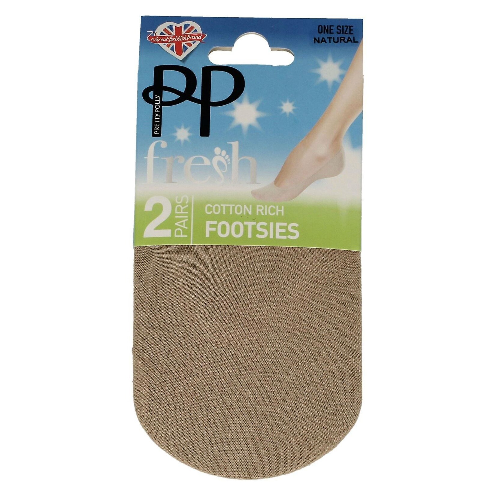 Pretty Polly  Pretty Polly  Cotton Footsies Natural (2 pair)