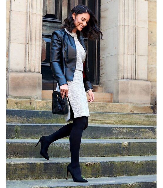 Aristoc 50D. Black Velveteen Opaque Panty