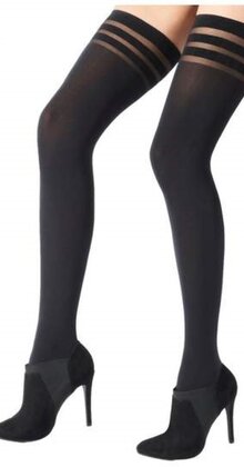 80 Den. Banded Opaque Hold Ups