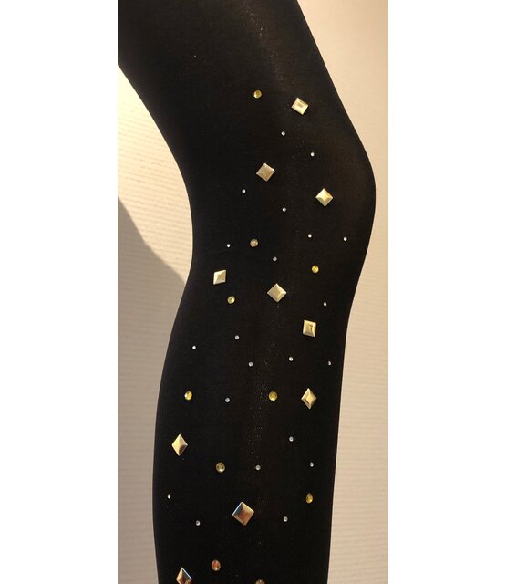 PPretty ..Opulent luxe zwarte 40 denier panty met strass PPretty ..Opulent luxe zwarte 40 denier panty met strass