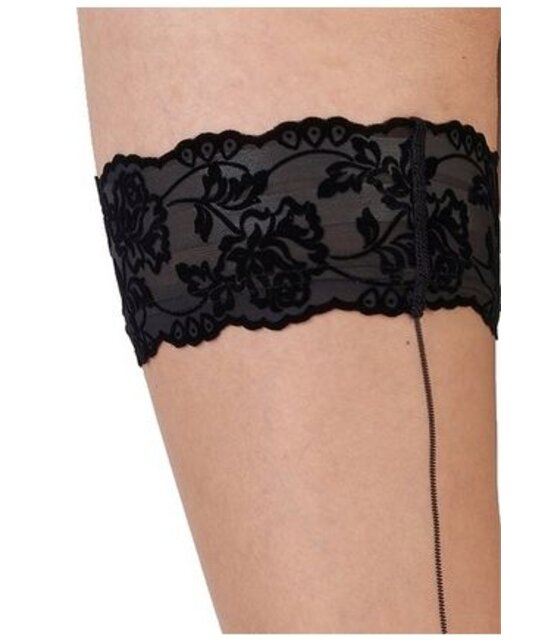 Flirty Velvet Lace Top Hold Ups met naad Flirty Velvet Lace Top Hold Ups met naad