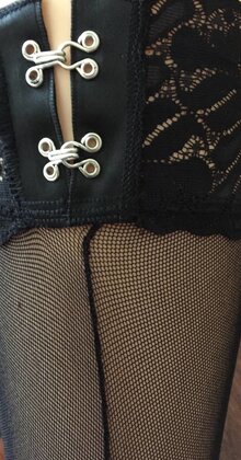 Fine Mesh naad Stay Ups met Clips in Top
