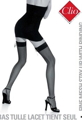 Fine Mesh Stay Ups met naad (Ribbon Top)