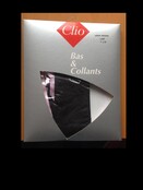Clio Zwarte 40 denier opaque panty met en rose veterbinding in het boord