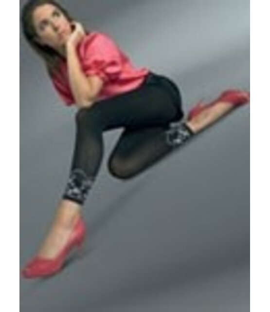 Zwart met Lurex Trim Legging one Size Zwart met Lurex Trim Legging one Size