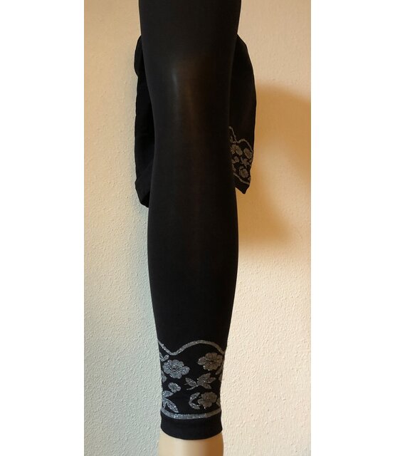 Zwart met Lurex Trim Legging one Size Zwart met Lurex Trim Legging one Size