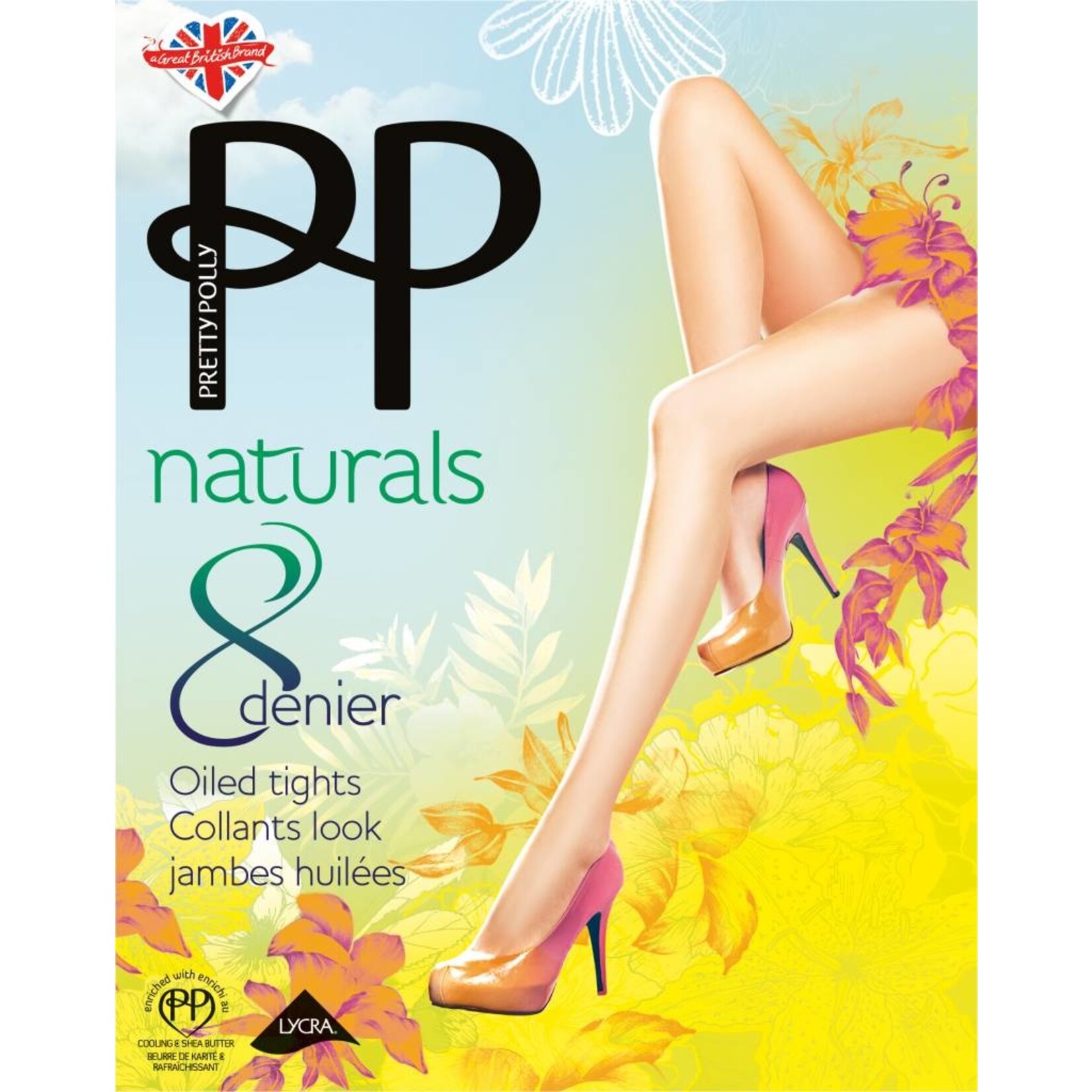 Pretty Polly  8D. "Naturals" Oiled Shine Summer Tights