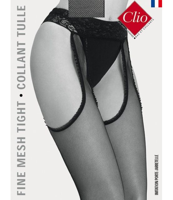 Clio Finemesh Open kruis panty met naad