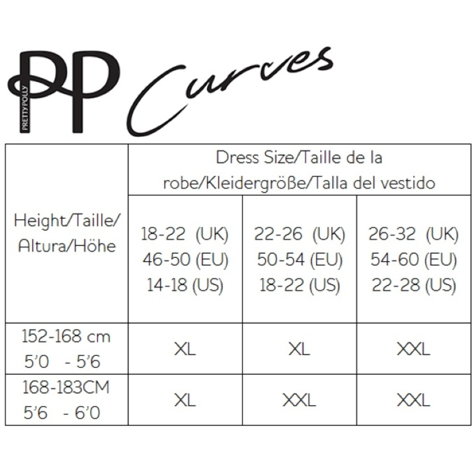 Pretty Polly  Pretty Polly "Curves" 15D. Ladder Resist grote maat panty's  voor een maatje meer in 3 paar voordeelverpakking.