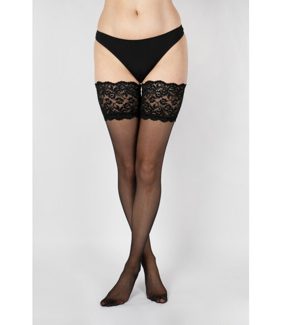 Sensuous 10 denier Soft & Sheer Hold Ups mer breed kanten boord