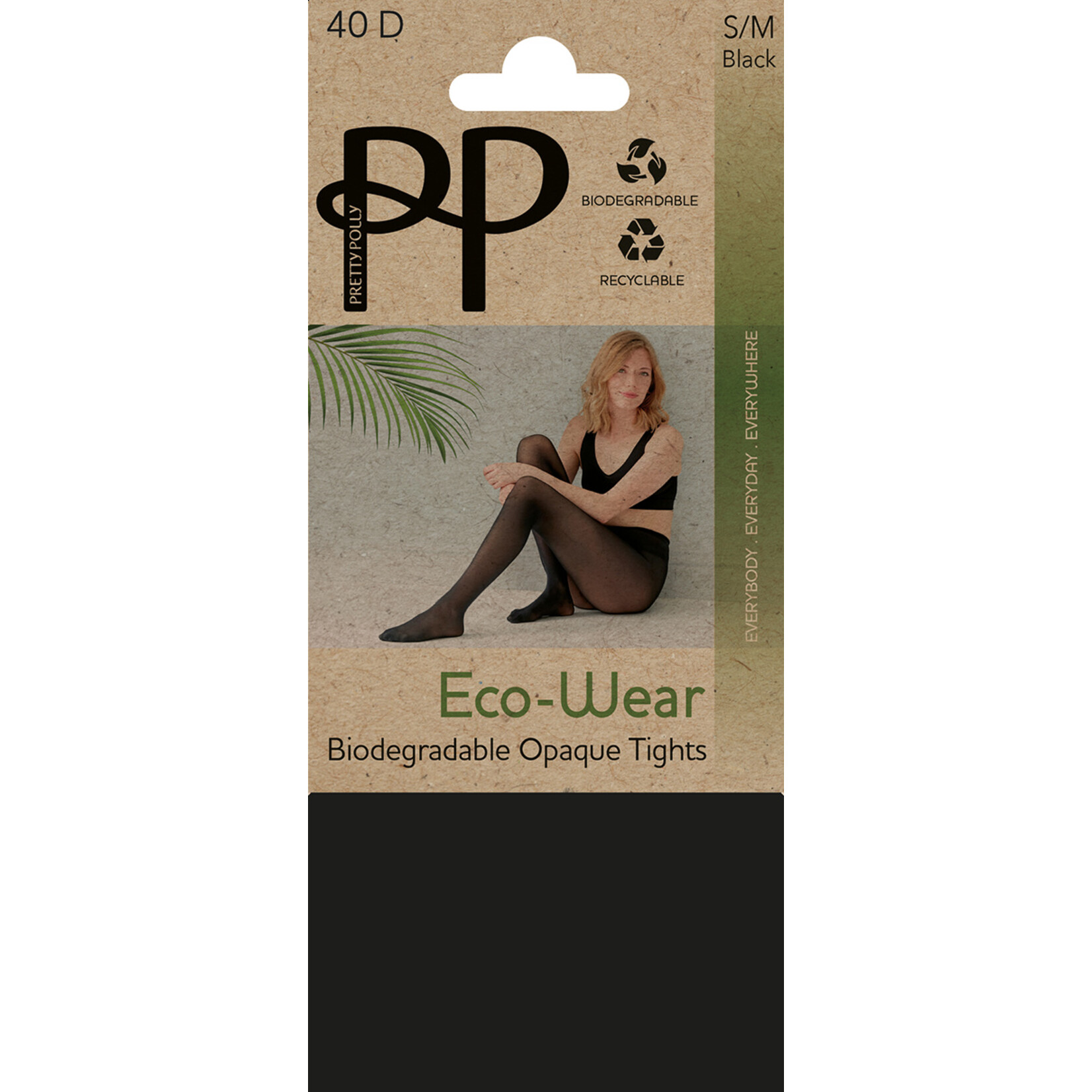 Pretty Polly  Pretty Polly 40D.  3D  Eco - Wear Opaque Tights  - Black