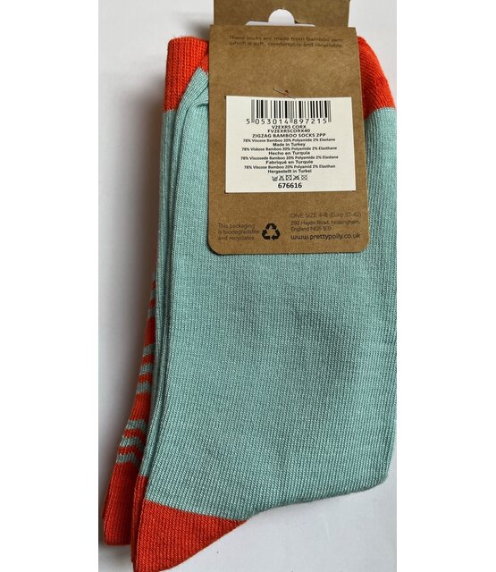 Pretty Polly Zigzag Bamboe dames sokken 2 paar