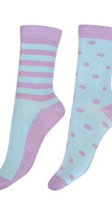 Stripe  & Spot Bamboo Socks (2 paar)
