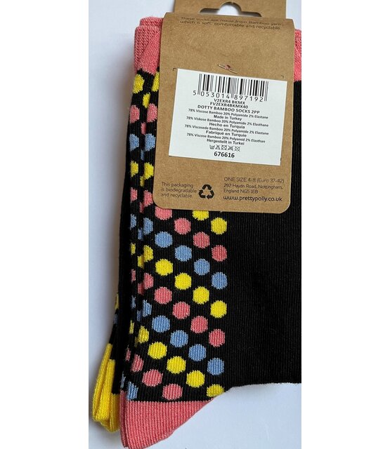 Pretty Polly  Dotty Bamboe damessokken 2 paar Pretty Polly  Dotty Bamboe damessokken 2 paar