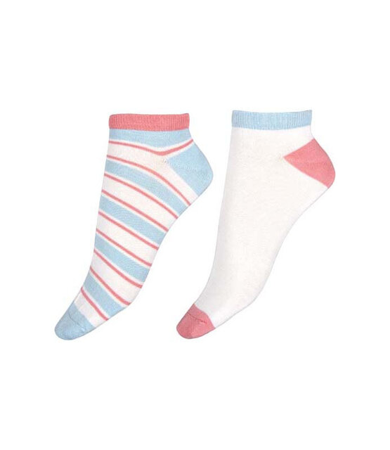 Pretty Polly Wide Stripe  Bamboe dames  sneakersokken 2 paar Pretty Polly Wide Stripe  Bamboe dames  sneakersokken 2 paar