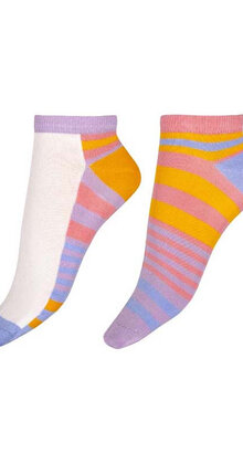 Bright Stripe Bamboo Liners sneakersokken – 2 paar