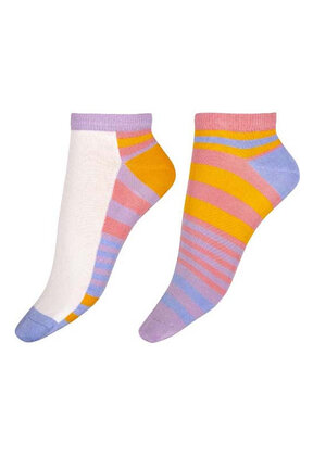 Bright Stripe Bamboo Liners sneakersokken – 2 paar