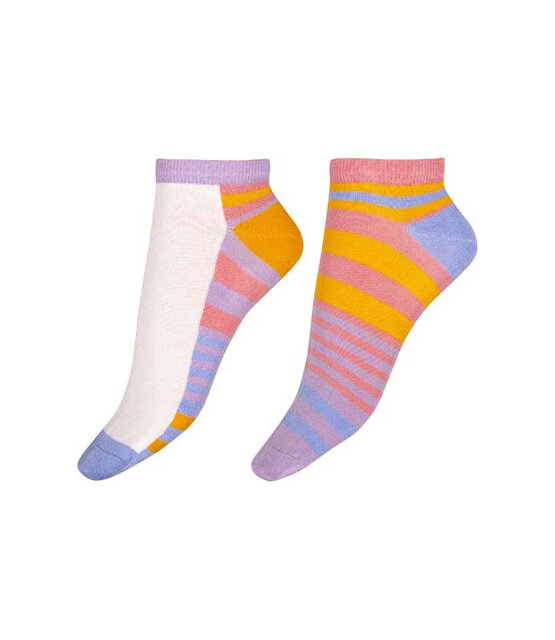 Pretty Polly Bright Stripe  Bamboe dames  sneakersokken 2 paar Pretty Polly Bright Stripe  Bamboe dames  sneakersokken 2 paar