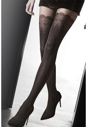 Lace Mock Hold Up 30 Den. panty met kant
