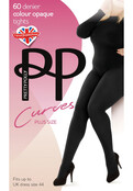 60D. Opaque Plush panty uit de "Curves" serie van Pretty Polly